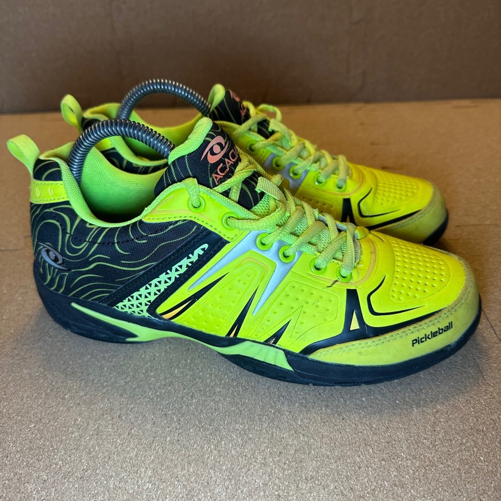 Acacia Pickleball Shoes Mens 7.5 Lime Green Black Court Sneakers 31-175